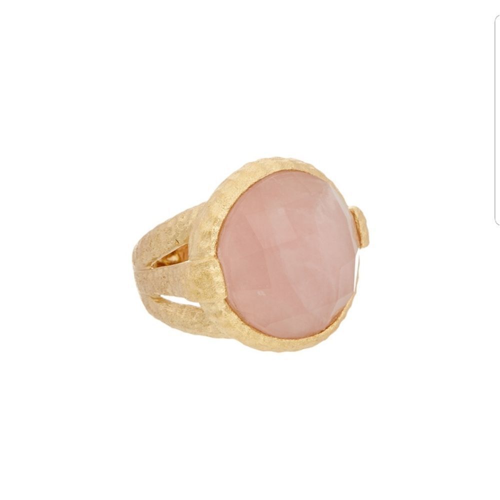 RIVKA FRIEDMAN GOLD CLAD PINK QUARTZ RING
